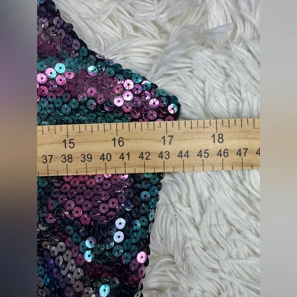 FREE PEOPLE Intimately Psychedelic Sequin Slip Dress Women’s‎ Size Medium - Picture 4 of 8